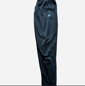 Adidas Black Track Pants with Subtle Logo (Reversible)
